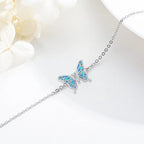 925 Sterling Silver Bracelets Adjustable Opal Butterfly