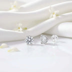 1 Carat Moissanite Stud Earrings – S925 Sterling Silver Six-Prong