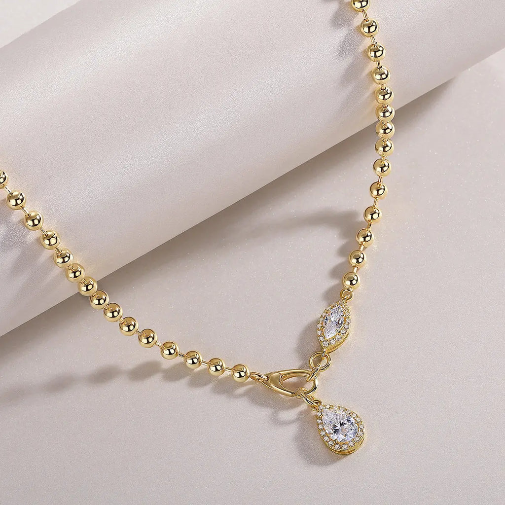 Fashionable Moissanite Pendant Jewelry Set – S925 Sterling Silver with Gold-Plated Diamond Accent NP Collection