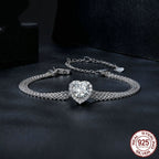 S925 Sterling Silver 1 Karat Moissanite Love Woven Bracelet