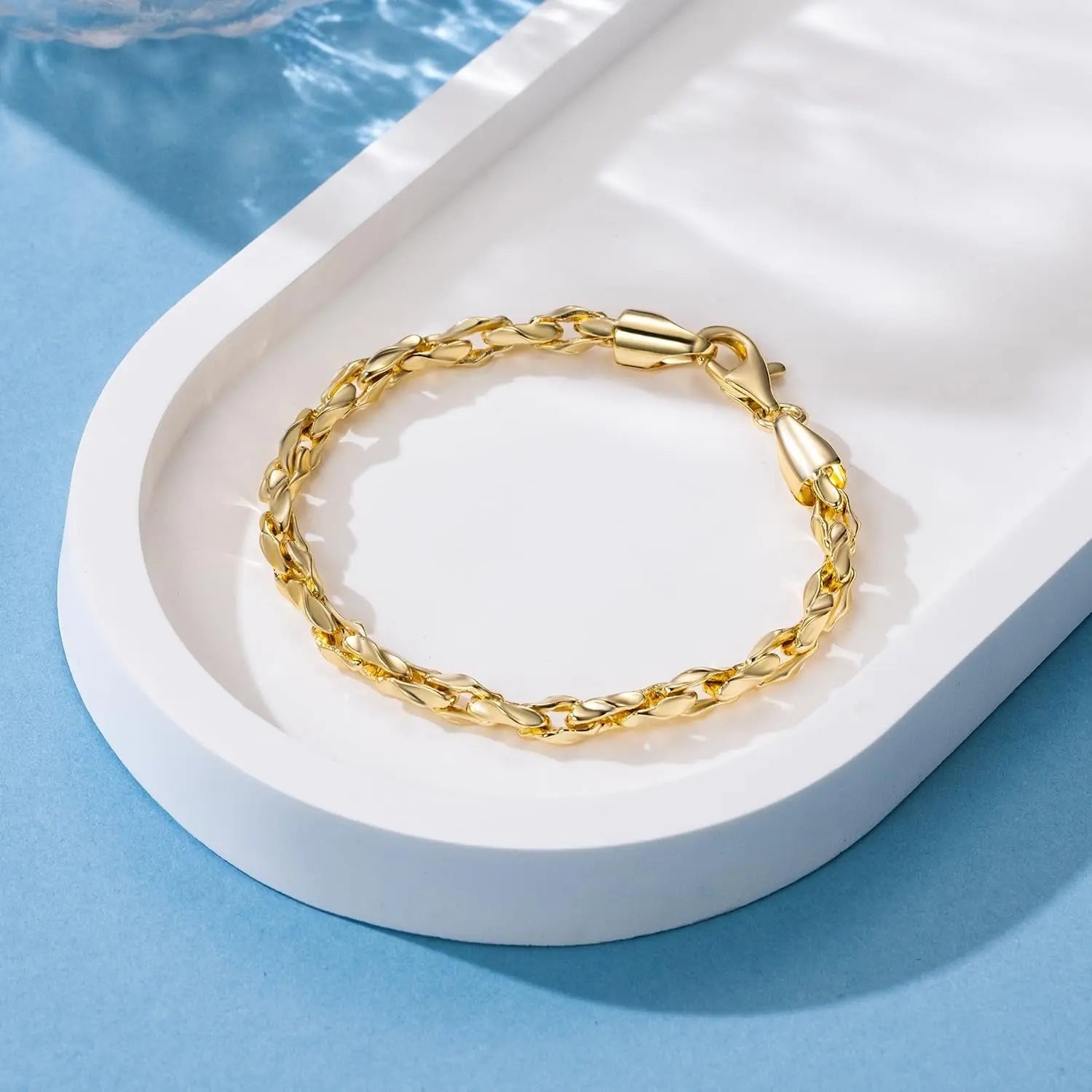 14K Gold Braided Chain Bracelet