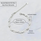 18K Gold Plated Moissanite Tennis Bracelet 925 Silver 