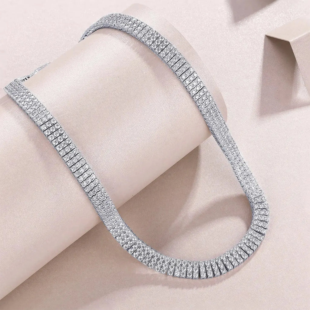 Aperture - Set With Moissanite Luxury And Fashionable Light Luxury Jewelry Silver Necklace S925 Silver Plated Platinum NP Collection