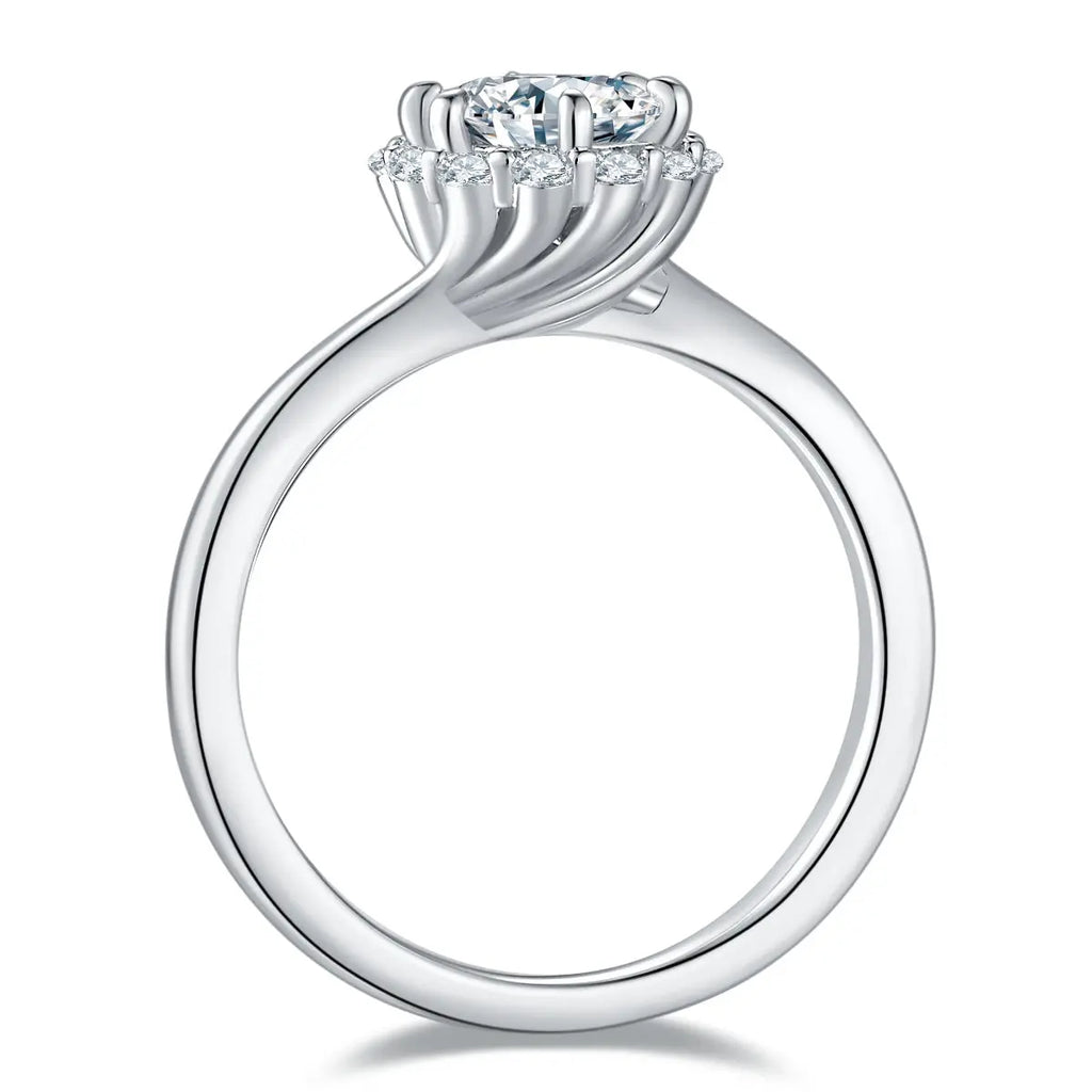1-Carat Luxury Moissanite S925 Platinum-Plated Silver Ring – Light Luxury Jewelry NP Collection