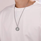 Viking Wolf Necklace Viking Jewelry Viking Runes Coin Wolf Pendant