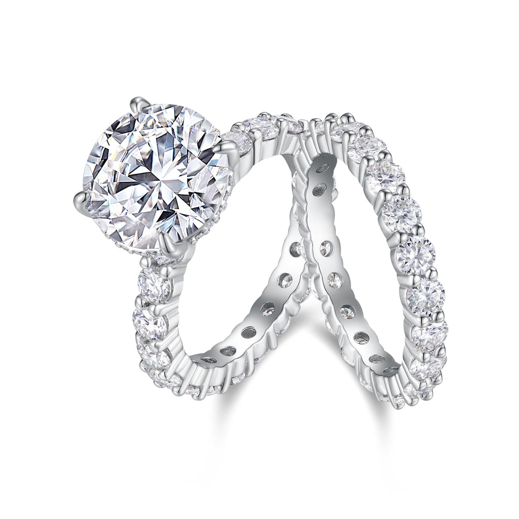 Time Vow - 5-carat Moissan Diamond S925 Sterling Silver And Platinum-plated Diamond Ring