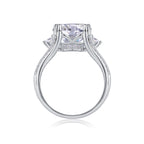 Elegant Radiance - 5-carat Moissanite S925 Sterling Silver And Platinum-plated Diamond Ring