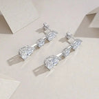 Top-quality Moissanite Luxury And Fashionable Light Luxury Jewelry Silver Stud Earrings S925 Silver Plated Platinum NP Collection