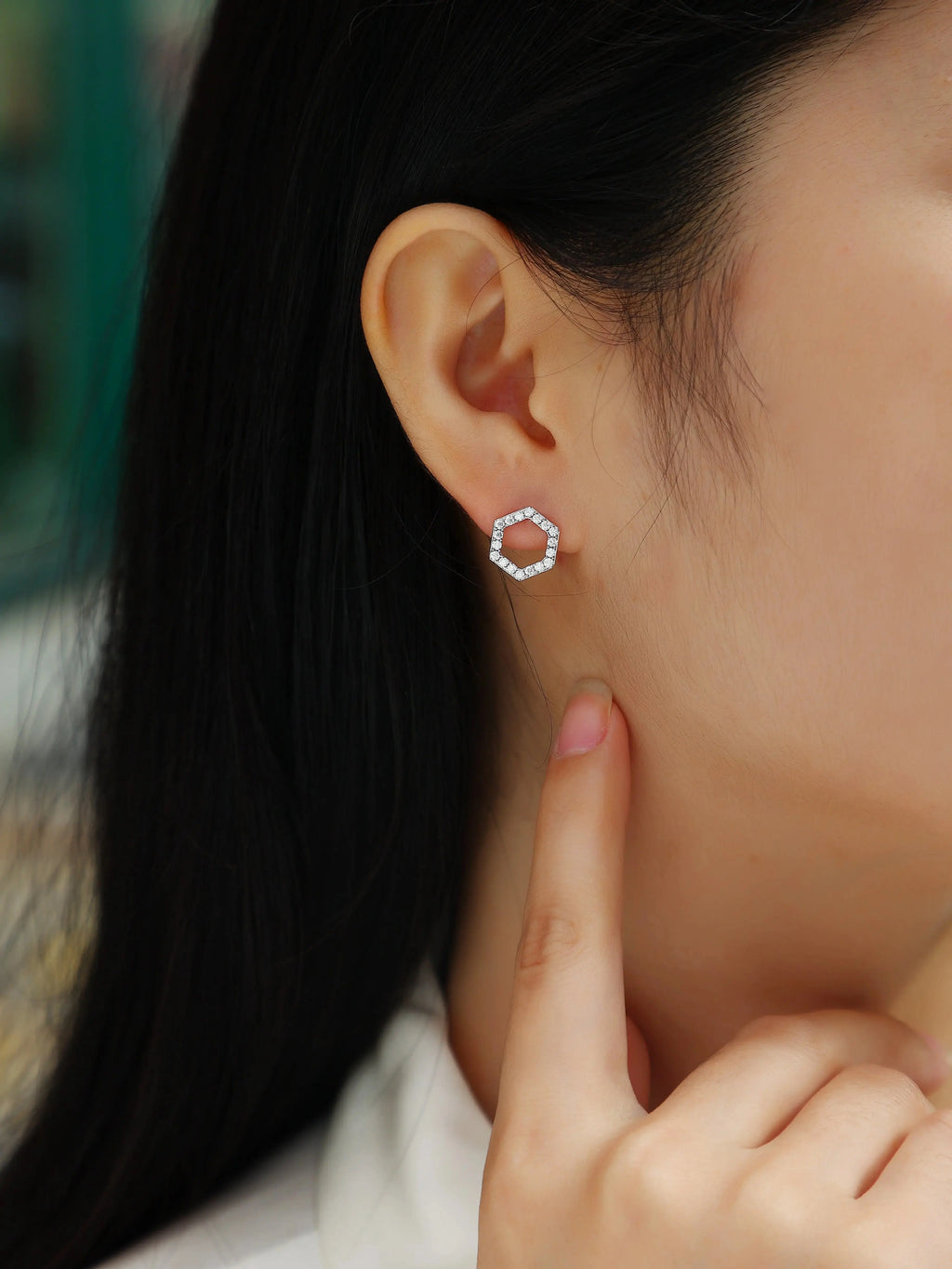 Empowering The Future – Fashionable, Trendy and Affordable Moissanite Stud Earrings in S925 Sterling Silver, Platinum Plated - N&P Colletion