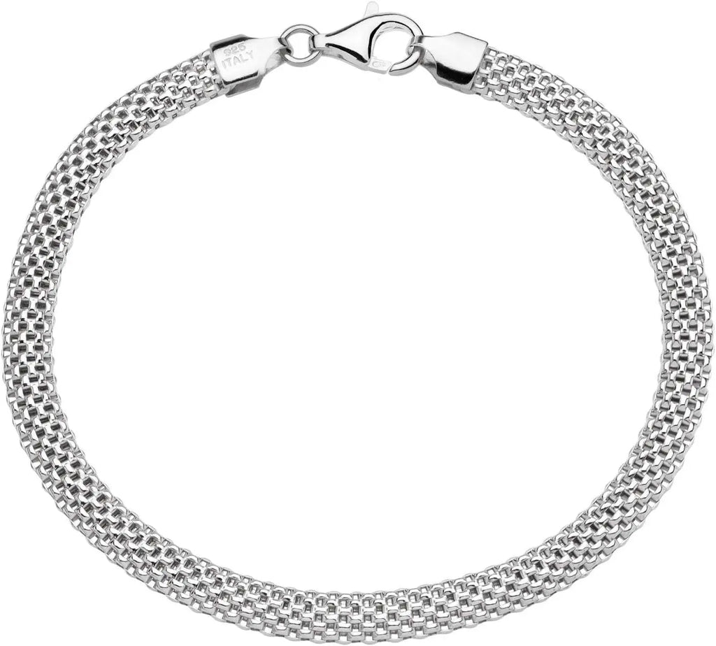Miabella 925 Sterling Silver Italian 5Mm Mesh Link Chain Bracelet 