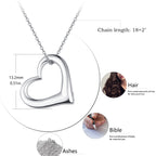 Heart Urn Necklace for Ashes 925 Sterling Silver
