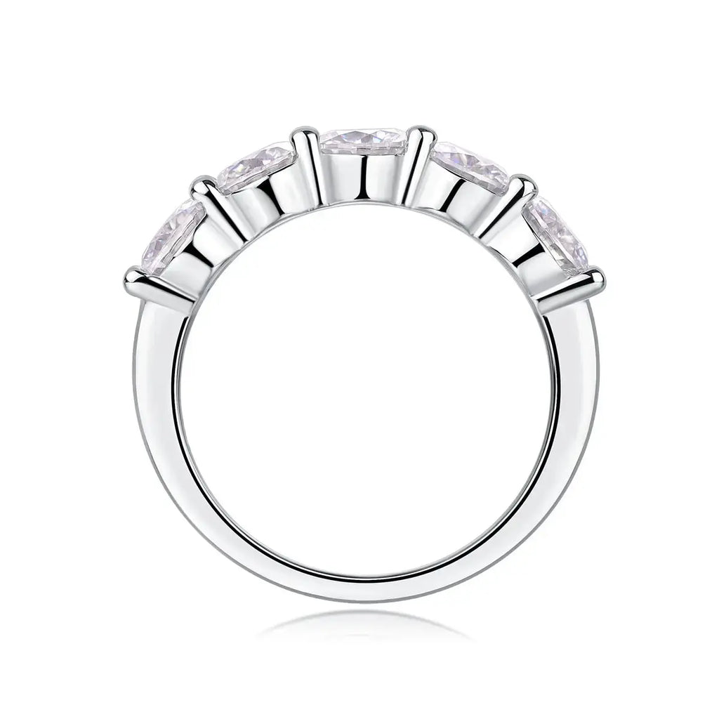 A Luxurious And Fashionable Light Luxury Jewelry Silver Ring Set With Top-quality Moissanite, S925 Silver Plated With Platinum NP Collection