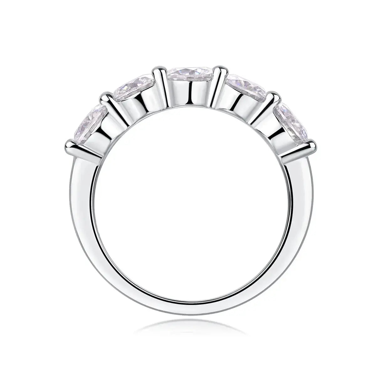 A Luxurious And Fashionable Light Luxury Jewelry Silver Ring Set With Top-quality Moissanite, S925 Silver Plated With Platinum NP Collection