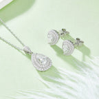 Moissanite Water Drop Pear-Shaped S925 Sterling Silver Jewelry Set – Elegant Gemstone Set NP Collection