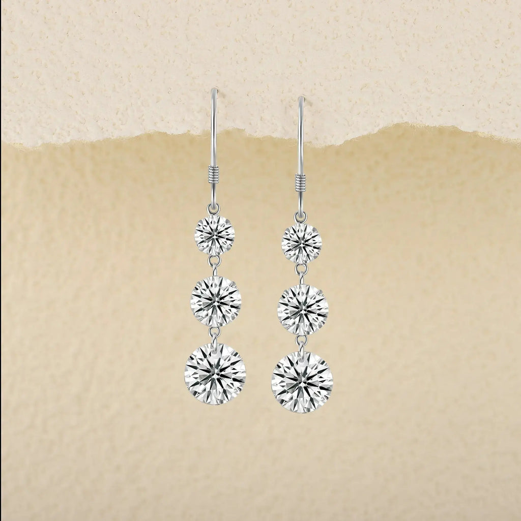 Moissanite Luxury And Fashionable Light Luxury Jewelry Silver Stud Earrings S925 Silver Plated Platinum NP Collection