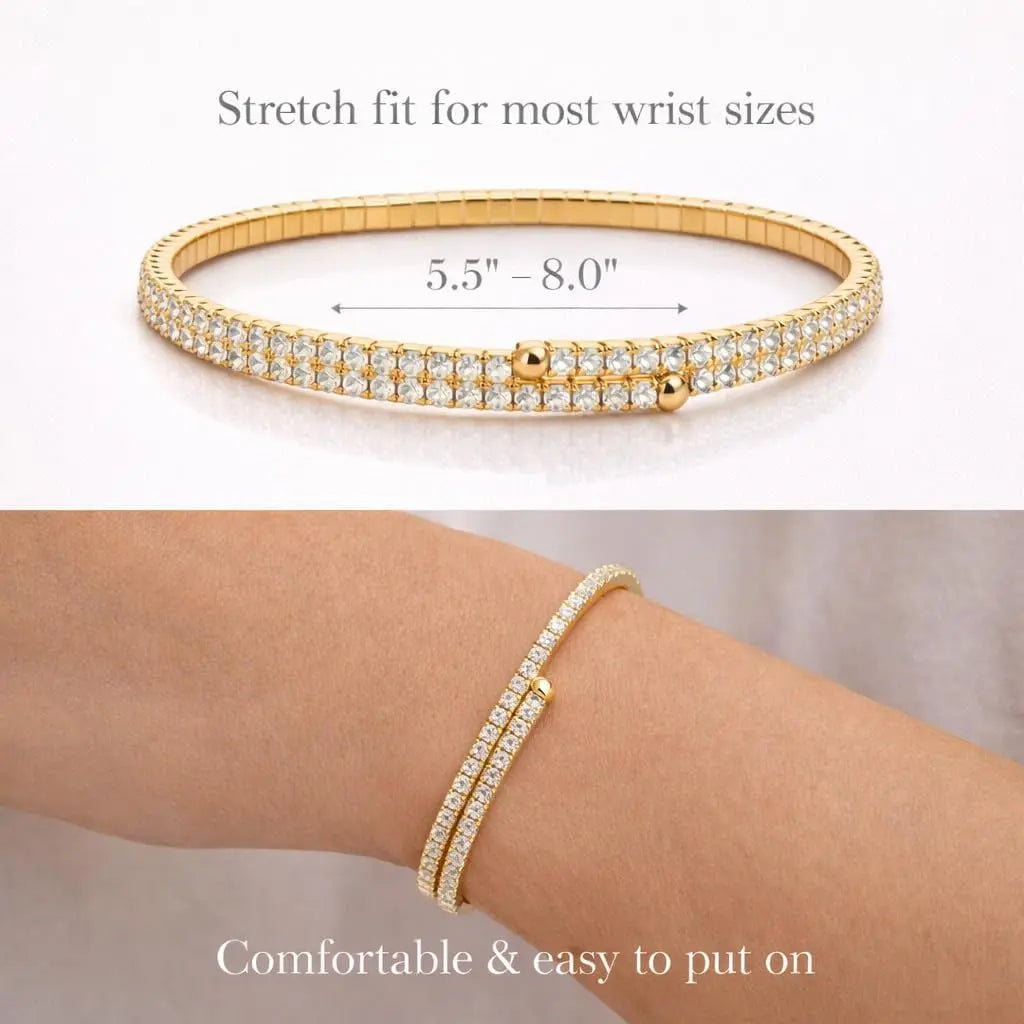 Stretch Gold Tennis Bracelet