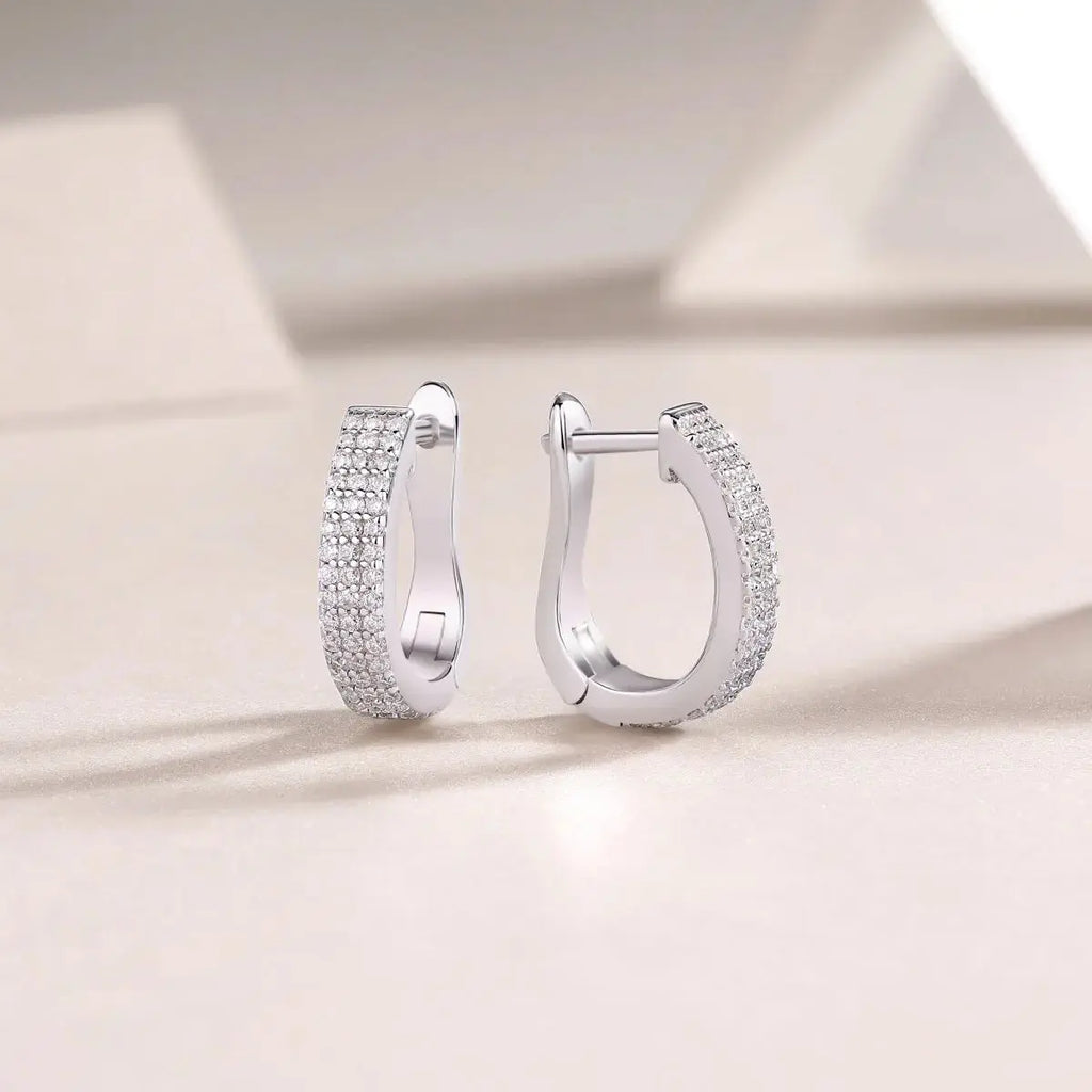 Slow Pace - Top-quality Moissanite Luxury Fashion Light Luxury Jewelry Silver Stud Earrings S925 Silver Plated Platinum NP Collection