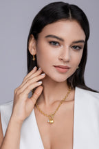 Meteor Wish Diamond Pendant Necklace Set With Mosan Diamond Silver Ornaments