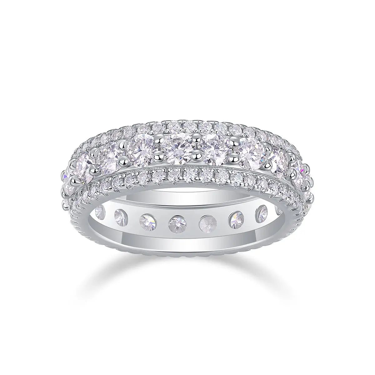 Luxurious Moissanite S925 Platinum-Plated Silver Ring – Light Luxury Jewelry NP Collection