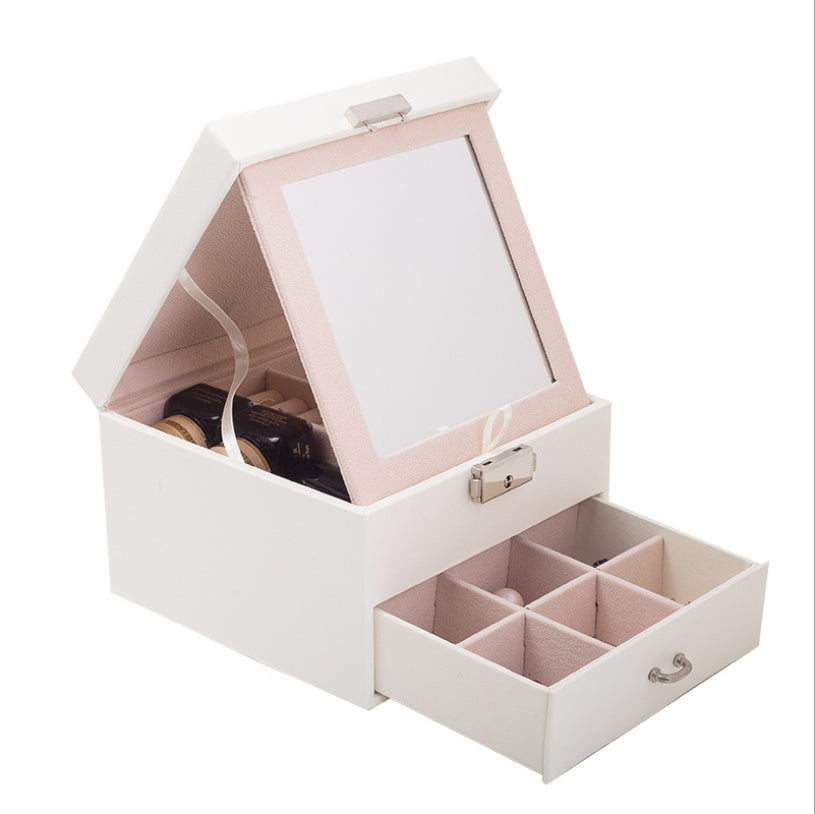 European leather jewelry box