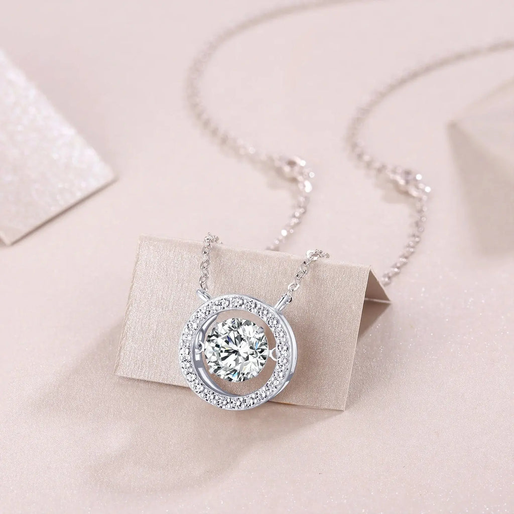 1Mobius - a Fashionable and Luxurious Diamond Jewelry Piece Set with 1-Carat Moissanite S925 Sterling Silver and Platinum-Plated Pendant Prohibit Tk Sales