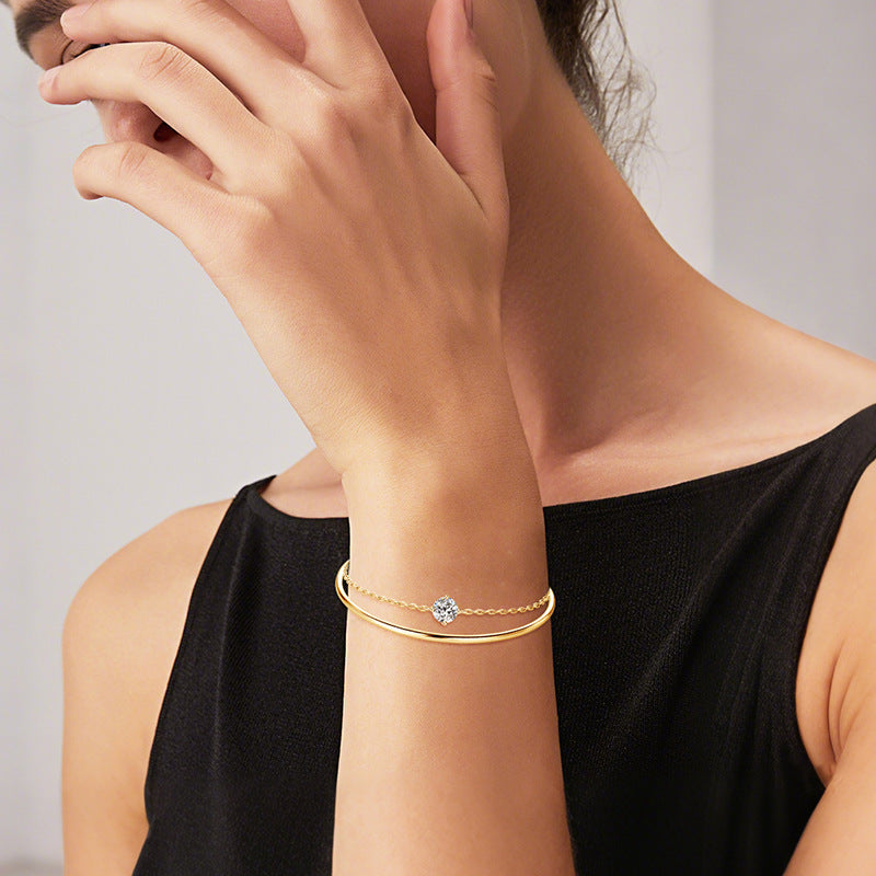 Twin Bracelet S925 Silver Moissanite Bracelet