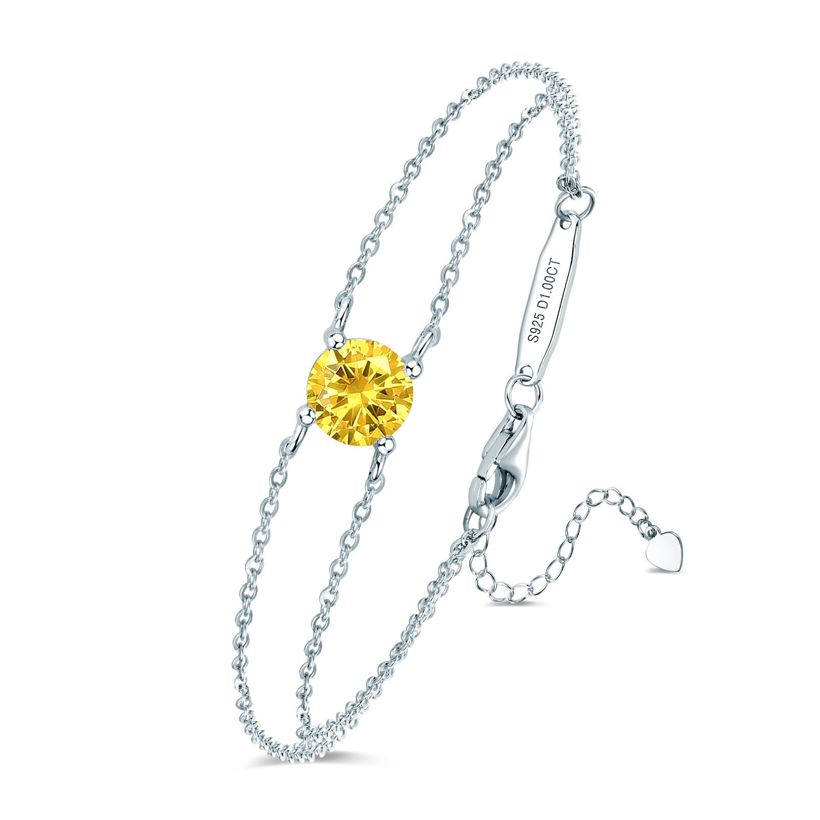 Four-claw Moissanite Bracelet All-match Silver Hand Jewelry