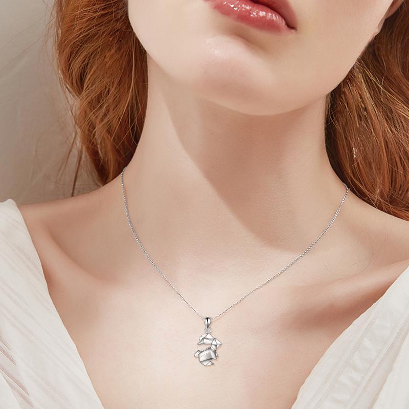 Origami Rabbit Bunny Urn Necklace for Ashes in Sterling Silver