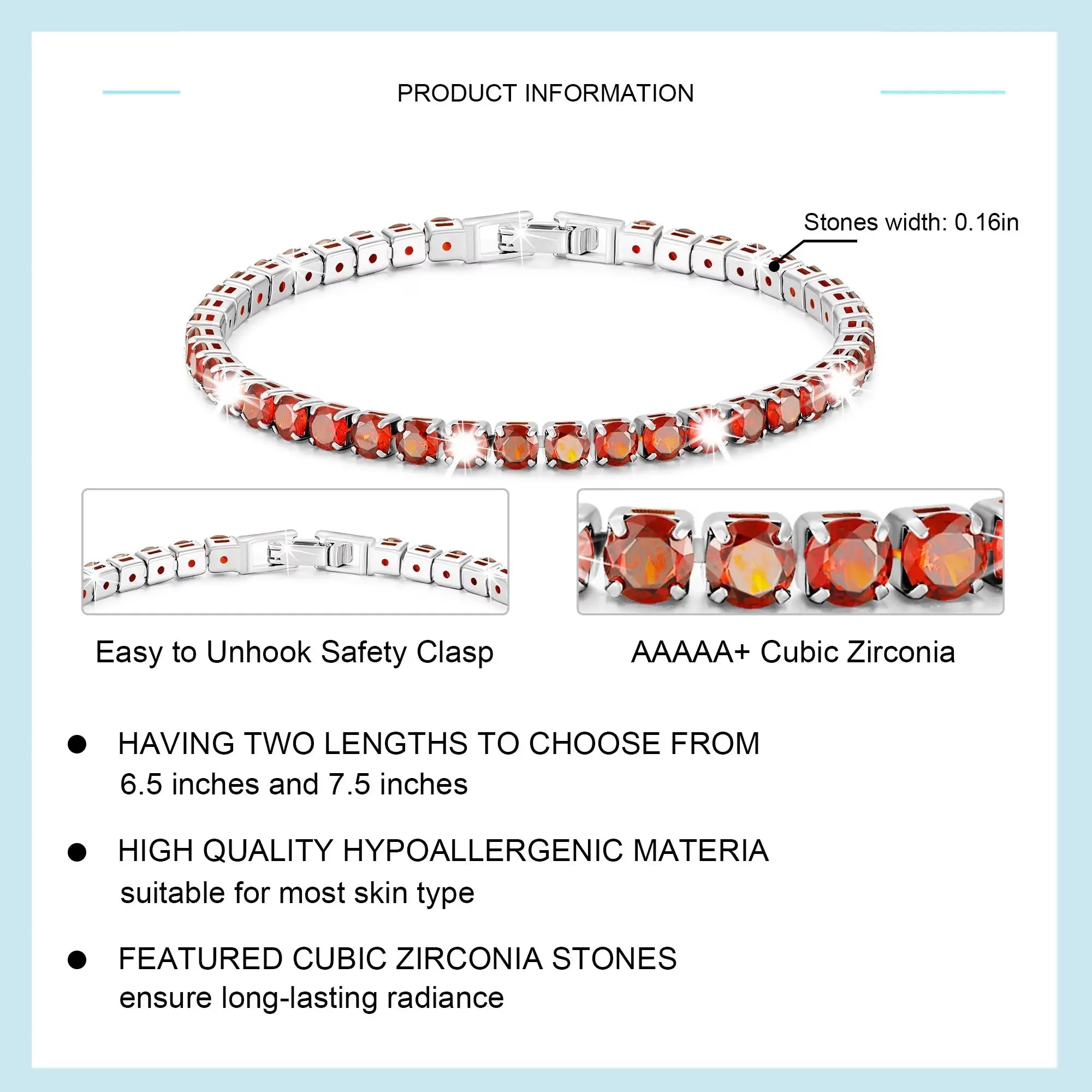S925 Sterling Silver Plated Tennis Bracelet