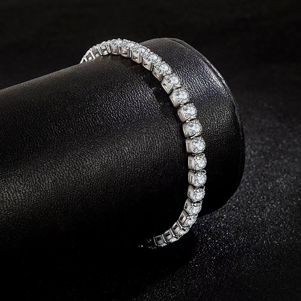 S925 Sterling Silver Diamond Inlaid Zircon Bracelet
