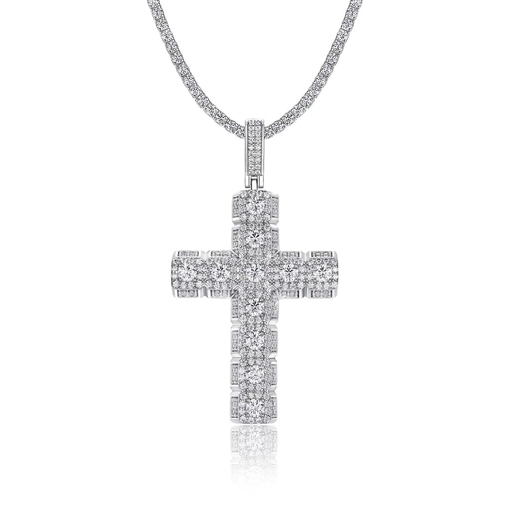 Moissanite, This Luxurious And Fashionable Light Luxury Trend Jewelry Necklace Pendant Is Made Of S925 Silver Electroplated With Platinum NP Collection