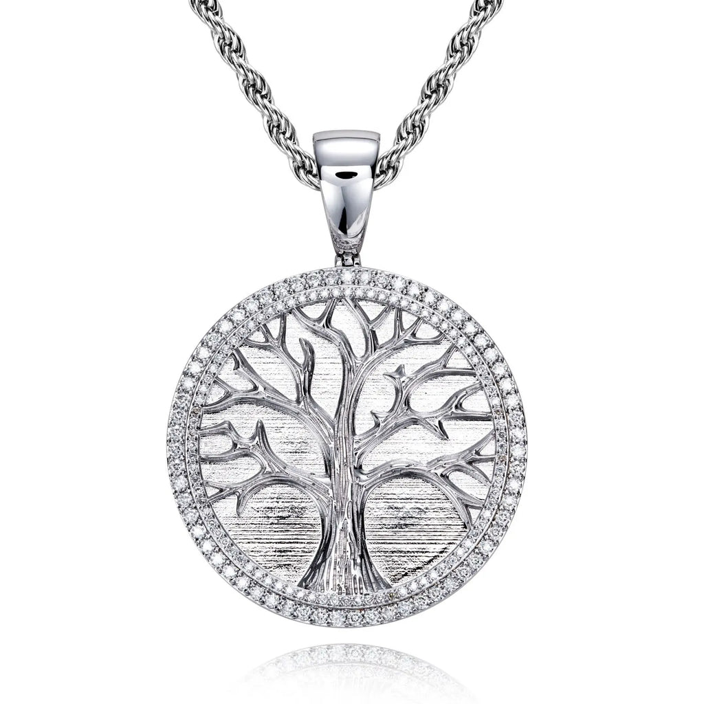Minimalist Light-Luxury Copper Pendant With Diamonds Christmas Tree Design