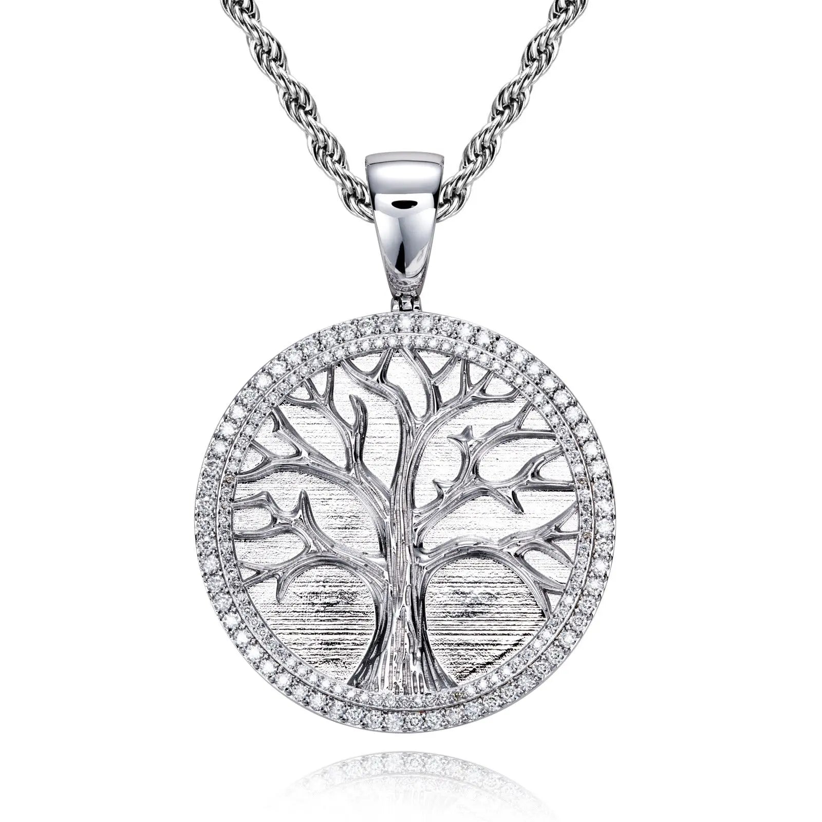Minimalist Light-Luxury Copper Pendant With Diamonds Christmas Tree Design