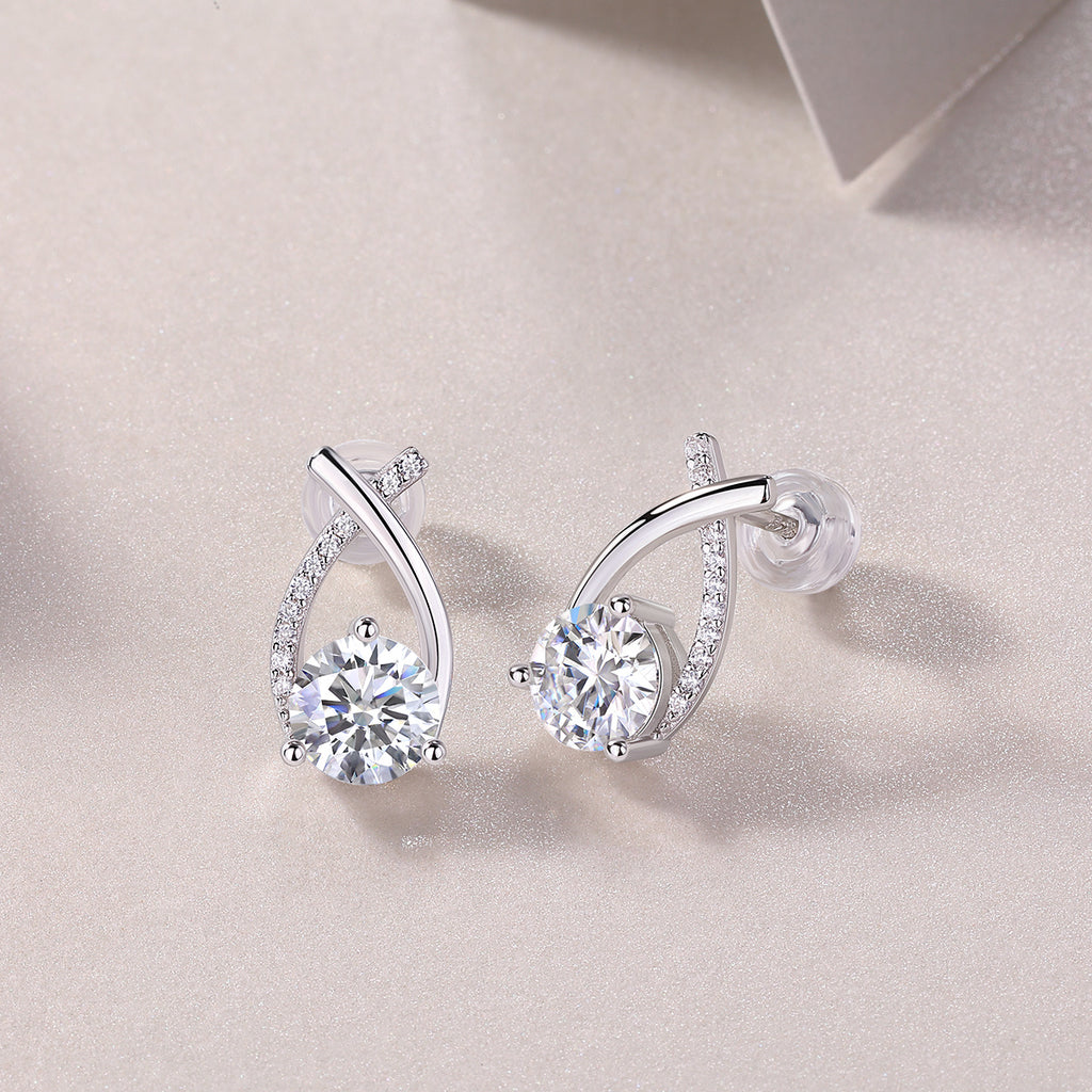 Happy Encounter - 1-carat Moissan Diamond S925 Sterling Silver And Platinum-plated Stud Earrings