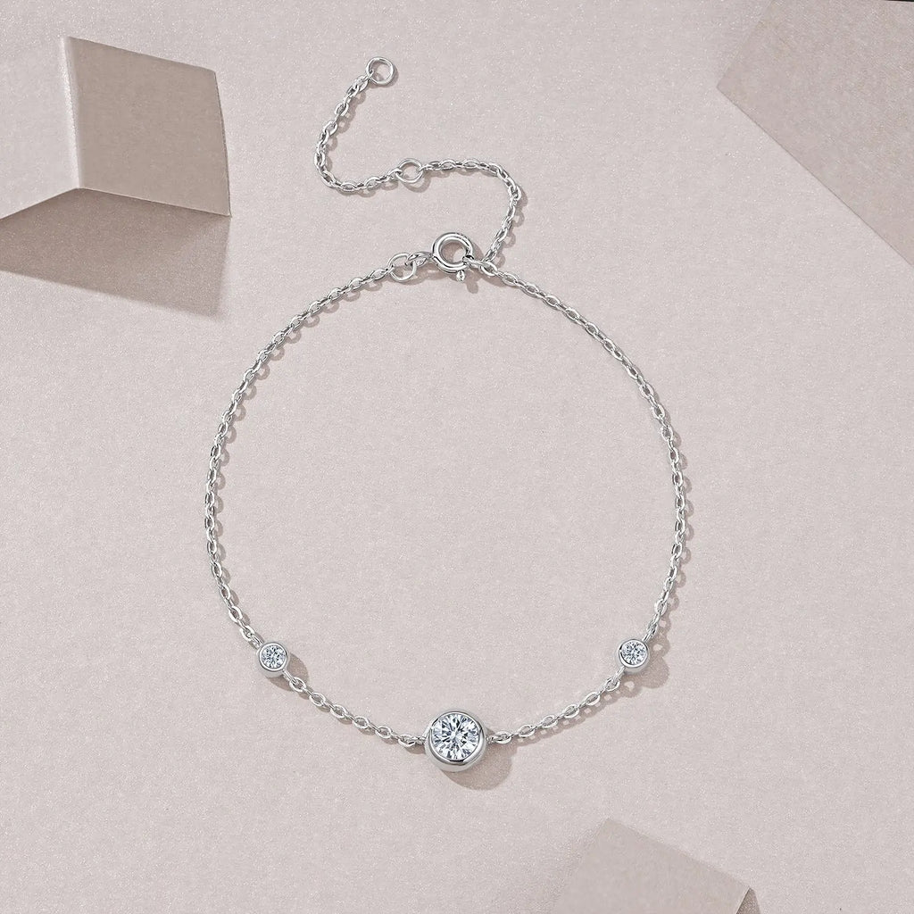 0.5 Carat Luxury And Light Luxury Fashion Jewelry Bracelet Set With Top Moissanite, S925 Silver Plated Platinum Material. - N&P Colletion