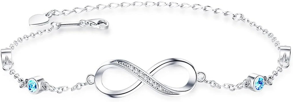 925 Sterling Silver Infinity Ankle Bracelet 