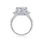 1Elegant Radiance - Ring with 5-Carat Moissanite S925 Sterling Silver and Platinum-Plated Diamond 