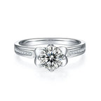1-carat Luxury And Fashionable Light Luxury Jewelry Silver Ring Set With Top-quality Moissanite, S925 Silver Plated Platinum NP Collection