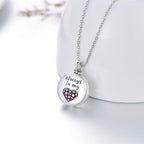 Heart Urn Engraved Cremation Necklace for Ashes in Sterling Silver
