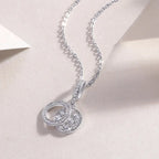 Double Ring Combination - Set With Top-quality Moissanite Fashionable Light Luxury Jewelry Silver Pendant Necklace S925 Silver Electroplated Platinum NP Collection