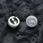 Pair Hip Hop Wedding Zircon Stud Earrings
