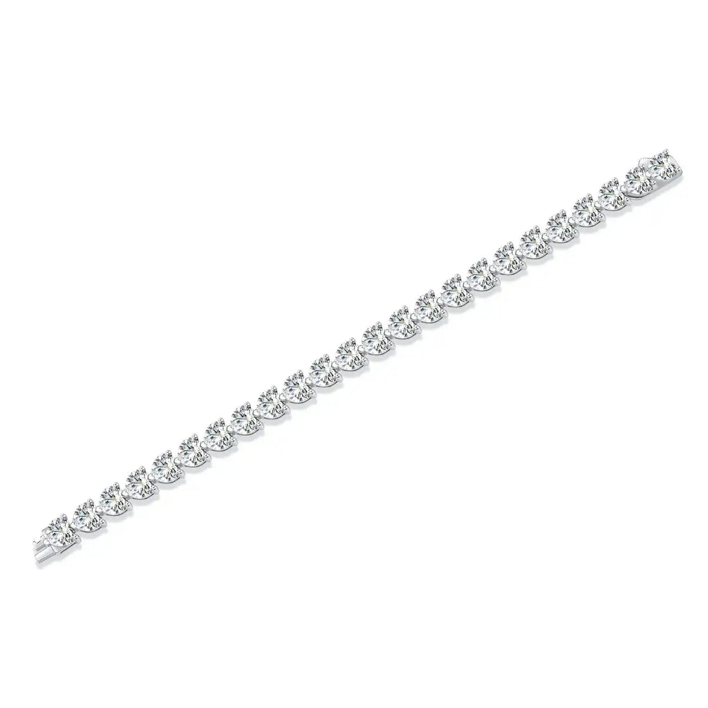 Love Daily - Luxurious And Fashionable Light Luxury Jewelry Silver Bracelet And Bracelet Set With Top-quality Moissanite, S925 Silver-plated Platinum NP Collection