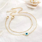 Dainty Gold Bracelets For Women, 14K Gold Filled Adjustable Layered Bracelet Cute Oval Chain  Bar Gold Bracelet
