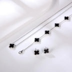 Black Clover Earrings 925 Sterling Silver Studs 
