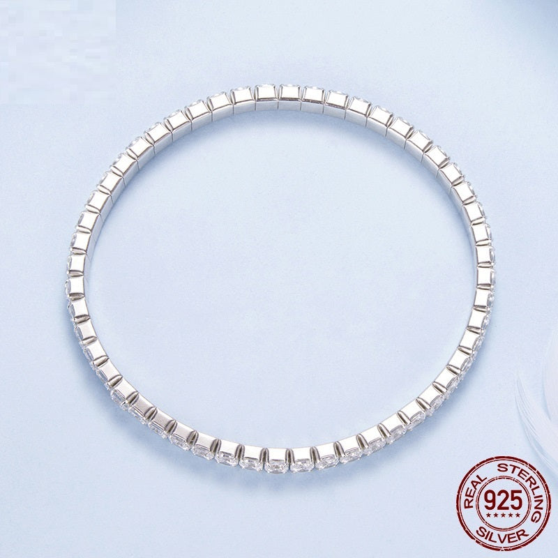Light Luxury Full Diamond S925 Sterling Silver Bracelet Fashion High Sense