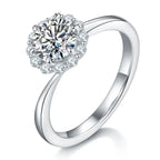 1-Carat Luxury Moissanite S925 Platinum-Plated Silver Ring – Light Luxury Jewelry NP Collection