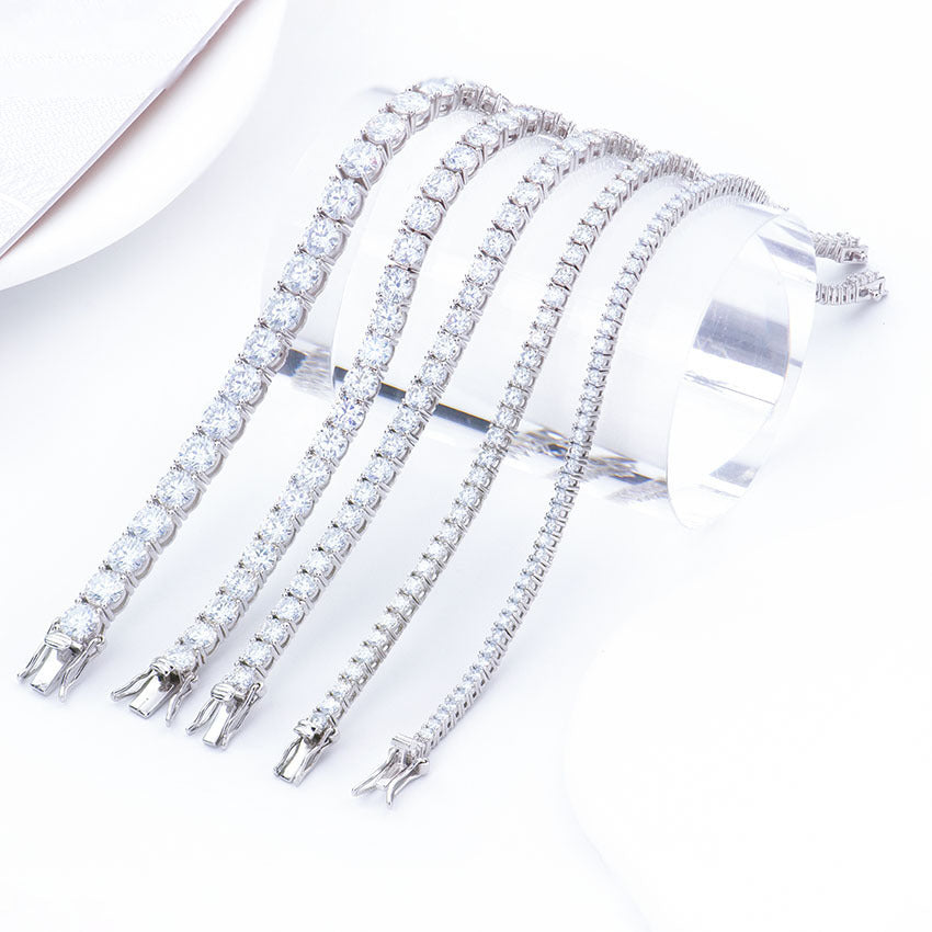 2-6mm Full Set Moissanite Girl S925 Silver Ao Advanced Design Bracelet