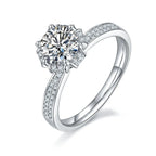 1-Carat Luxury Moissanite S925 Platinum-Plated Silver Ring – Light Luxury Jewelry NP Collection