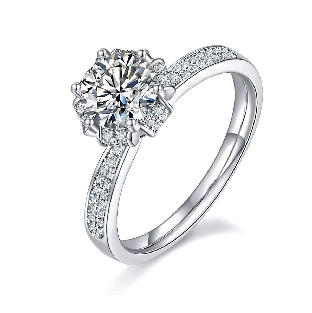 1-Carat Luxury Moissanite S925 Platinum-Plated Silver Ring – Light Luxury Jewelry NP Collection