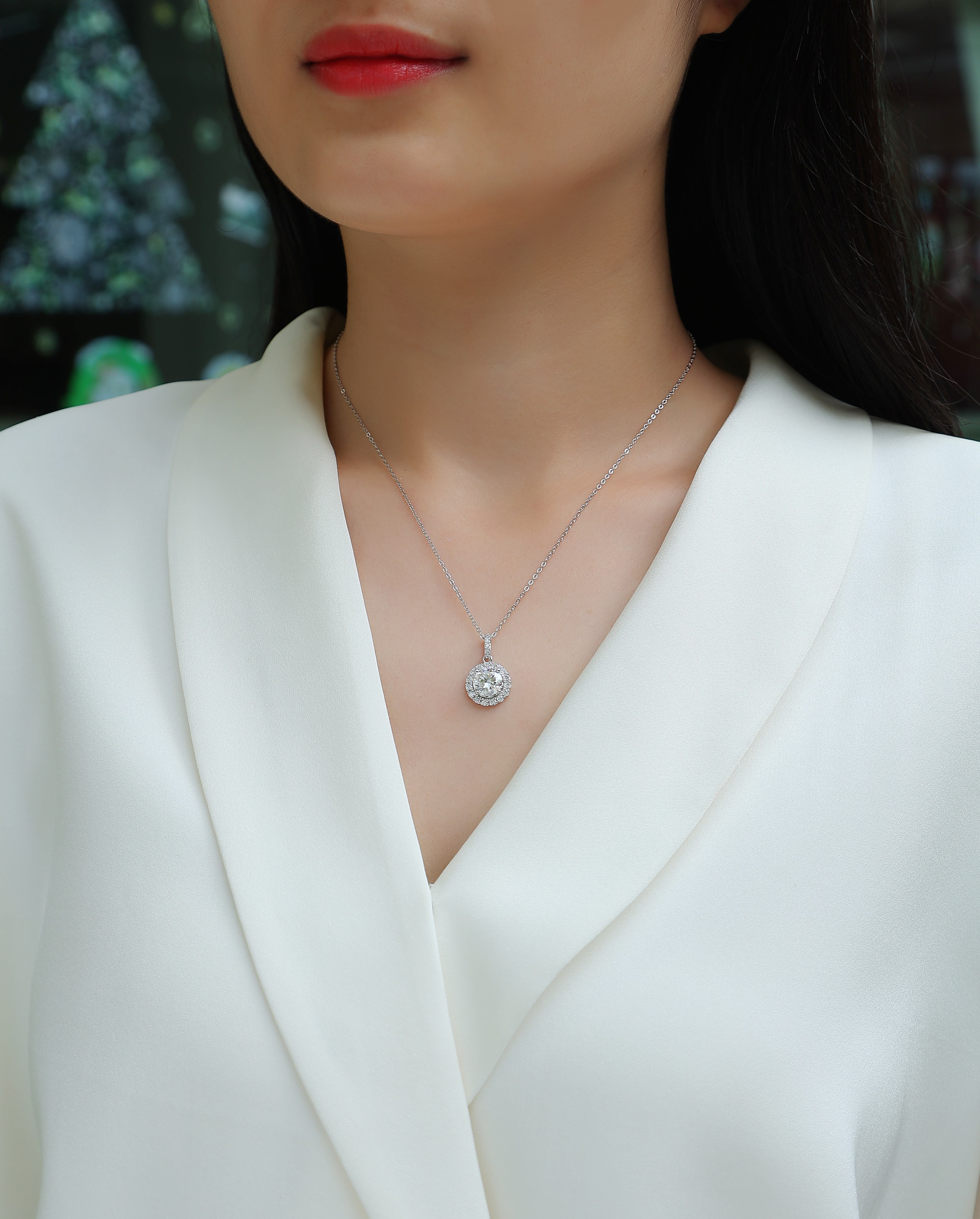 Dandelion - 2-carat Moissan Diamonds, S925 Sterling Silver And Platinum Plating Pendant